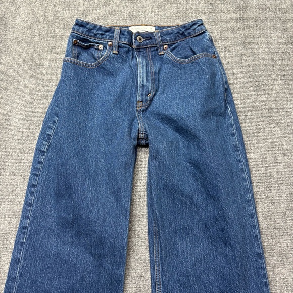 Abercrombie Fitch Jeans Womens 26 Long Blue 90's Relaxed High Rise Curve Love - Picture 10 of 13